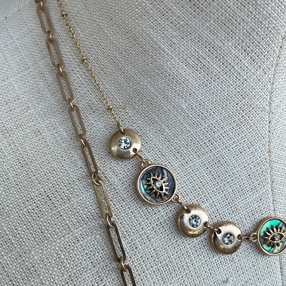 LONNA & LILLY Set in Distressed Gold-Tone Two-Row Long Pendant Necklace, 34" NWT - Picture 7 of 12